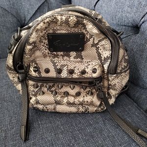 Mini crossbody/backpack in snakeskin print
